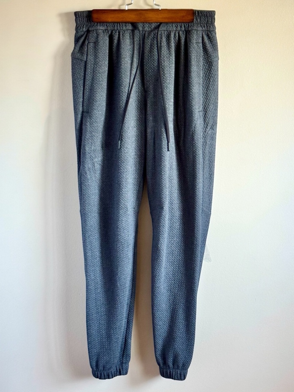 NWT Lululemon Ease The Day Textured Double-Knit Cotton Jogger Heathered Black  S